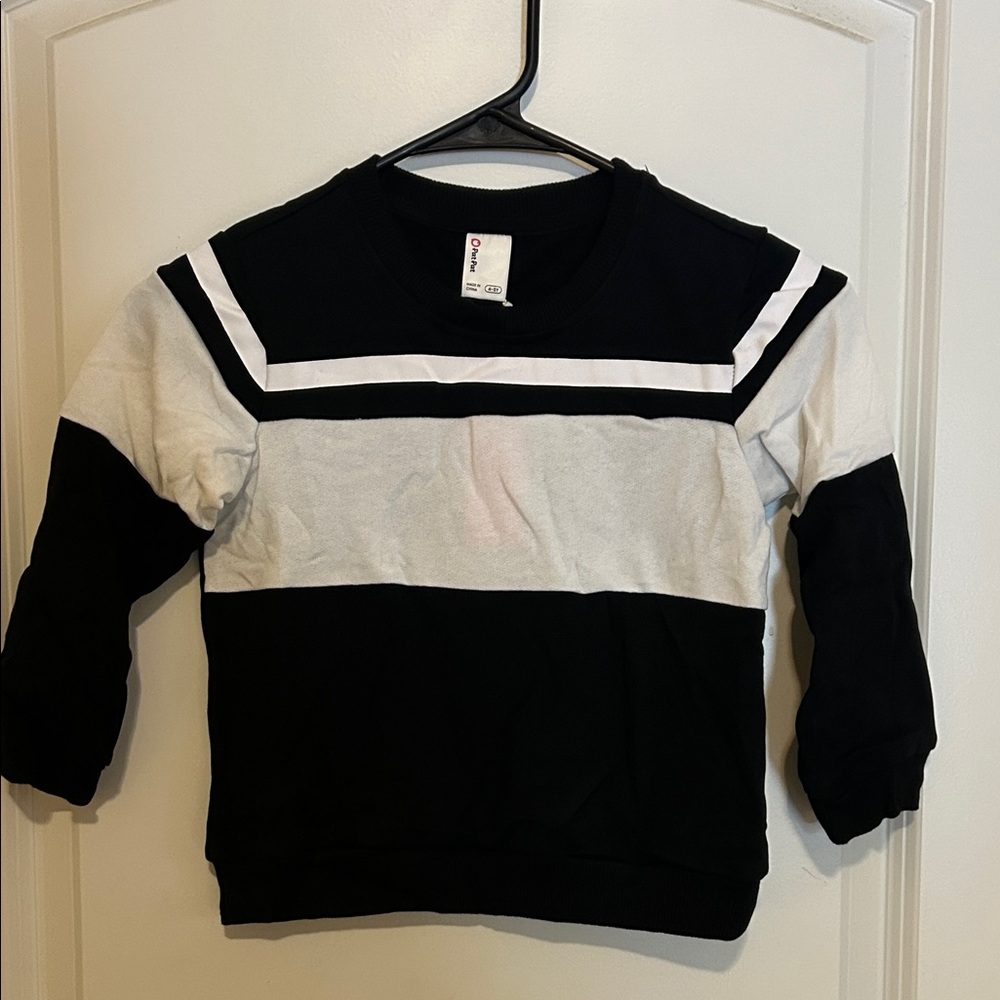 PatPat Black, White, and Gray Kids Sweatshirt